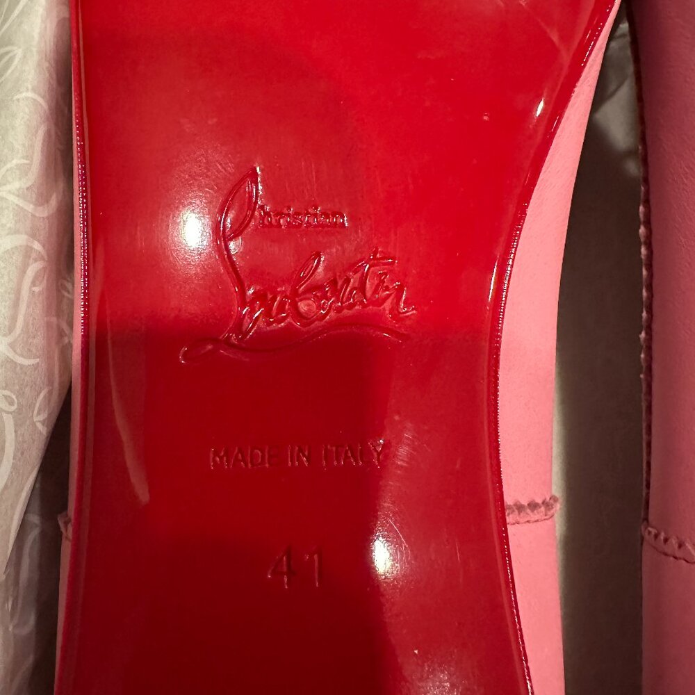Christian Louboutin MAMADRAGUE Leather Ballerina Ballet Flat Shoes Calipso - Picture 12 of 13